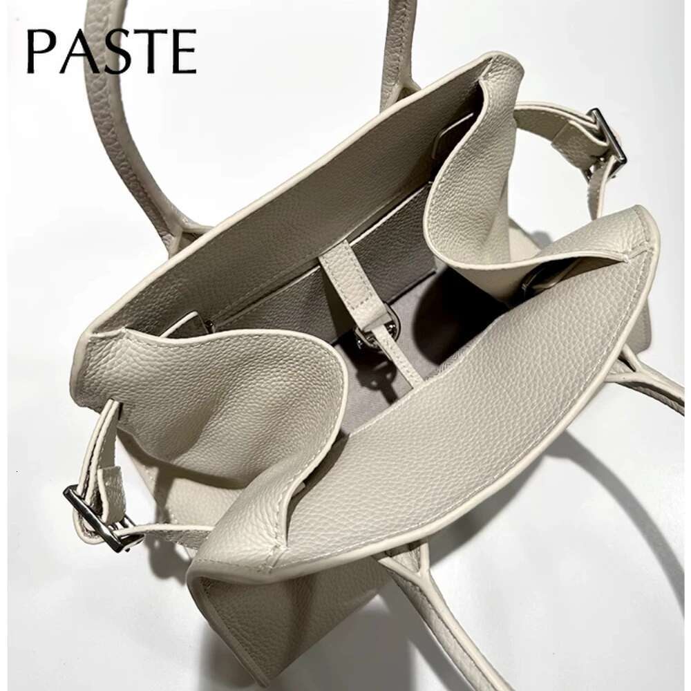 No Top Quality Same Designer Substitute Tote 2025 Genuine Cow Leather Shoulder Bag Beige Women Handbag