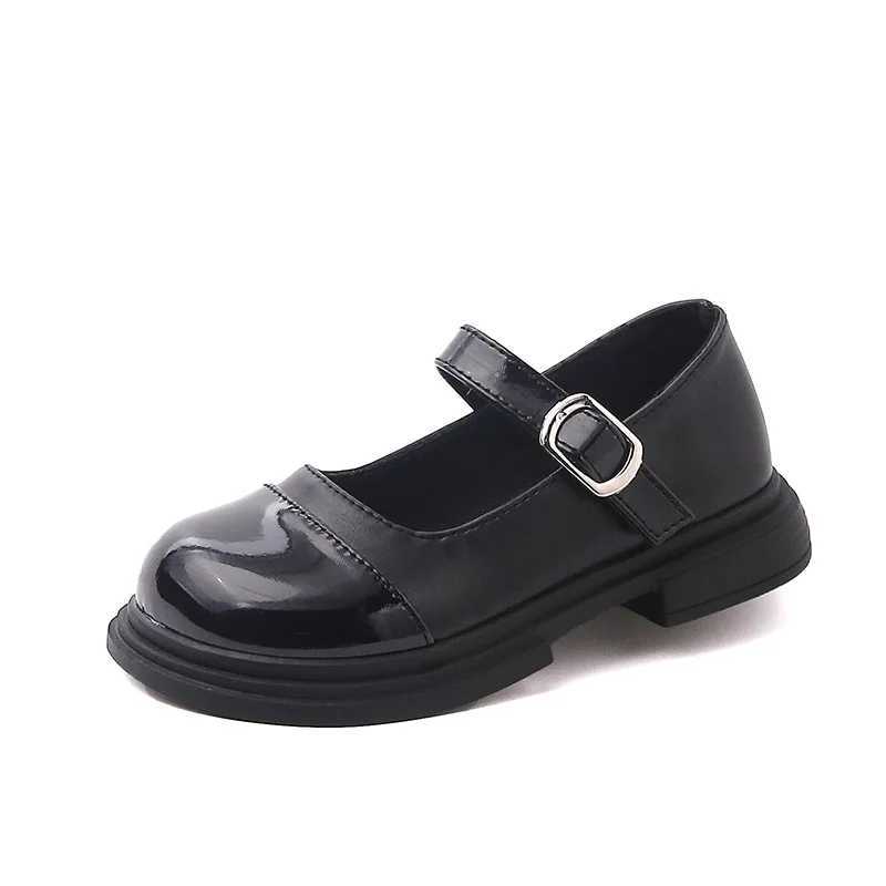 Girls Retro Elegant Mary Jane Shoes Children Spring Autumn Fashion Flats Kids Black White Back to School Uniform Dress ShoeT250306