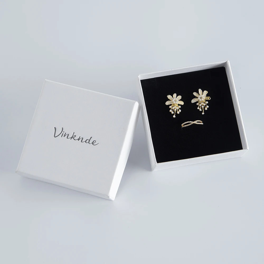 24Pcs Personalized Custom Print Paper Jewelry Box Wedding Gift Packaging for Ring Earring Necklace Pendant Bracelet Storage 250227