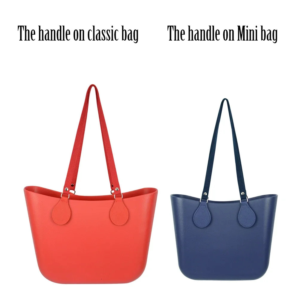 Arrival Long Thicken Polyester Cotton Flat Handles With Faux Leather PU Drop End with Silver Rivet for OBag for EVA O Bag 250228