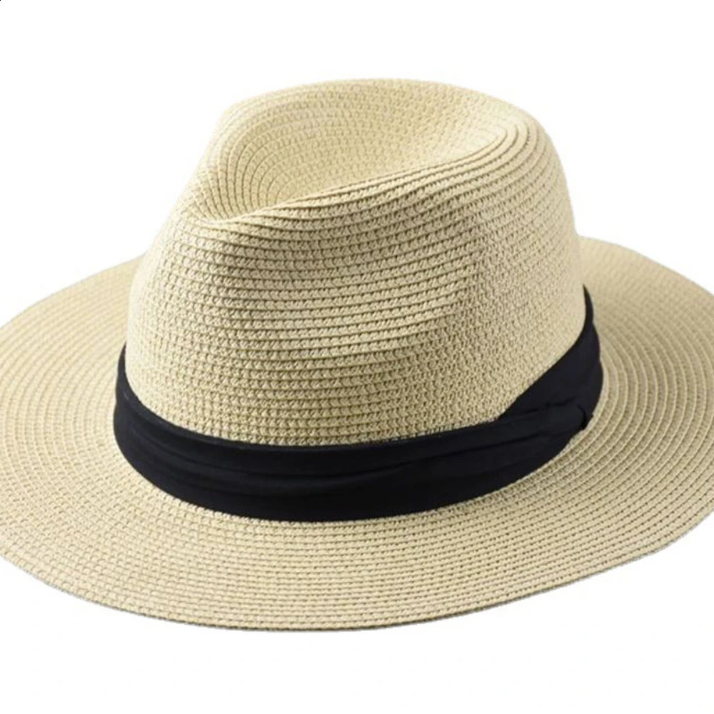 Over Size Straw Sun Hat for Men Big Head 62cm Panama Hats Male Outdoor Fishing Beach Foldable Jazz Top Hat Sunscreen Visor Hat 250303