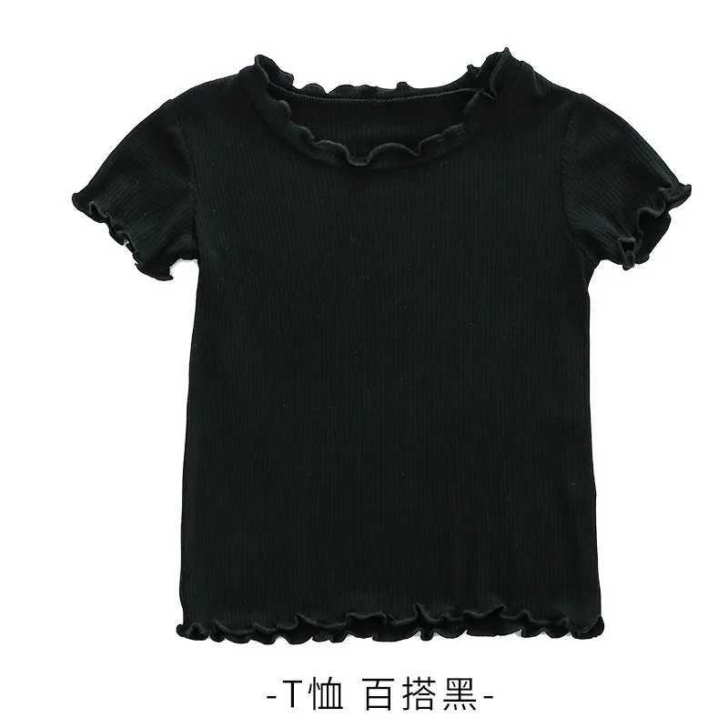 Girls T Shirt Summer Crop Top for Kids Slim Girl Vintage Cotton Tshirts Children Tees Colored Baby Undershirts Toddler Outfits 6T250306