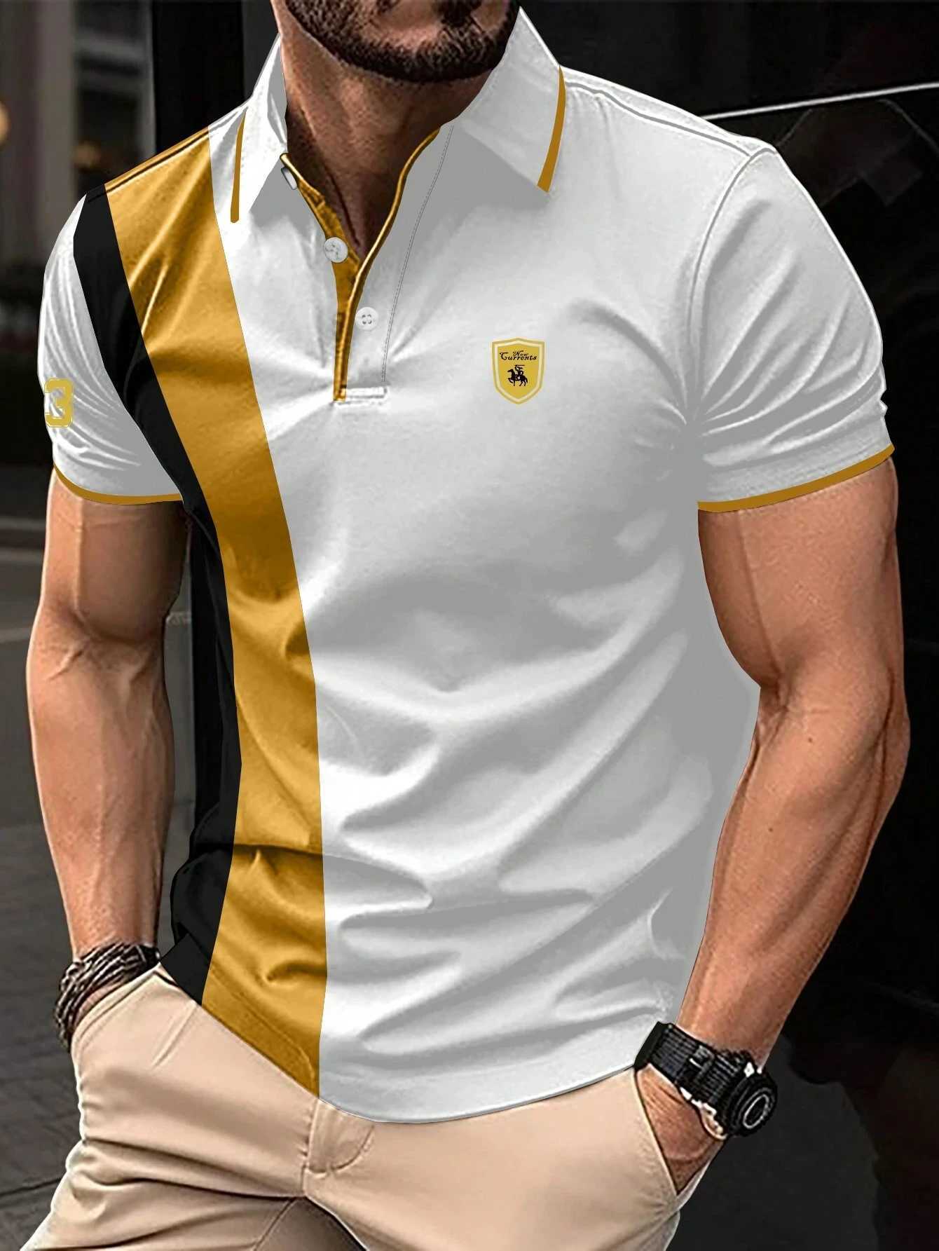 New High-Quality Mens Polo Shirt Summer Fashion Business Mens Button Lapel Tee Commuting Versatile Solid Colour Mens Top X250306