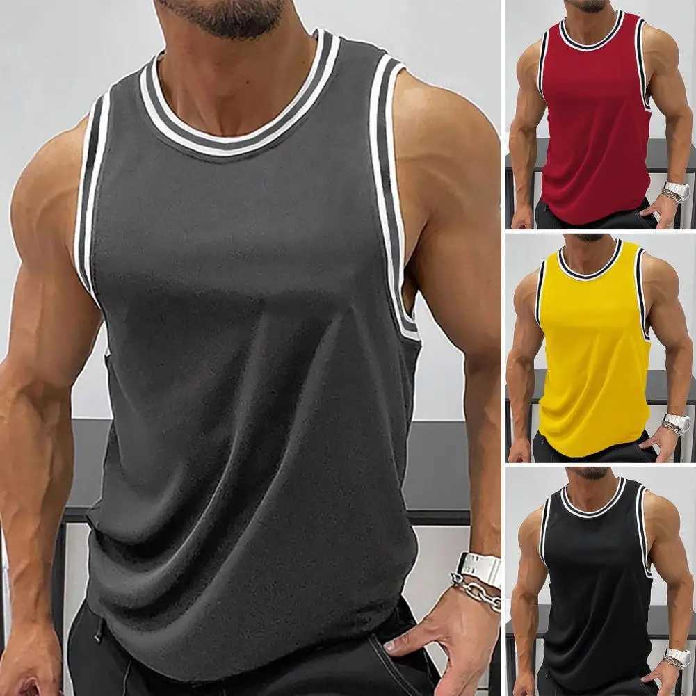 2023 NEW Fitness Sports Tank Tops Men Gyms Workout Sleeveles Shirt Male Summer Loose Undershirt basketball Running men VesT250318