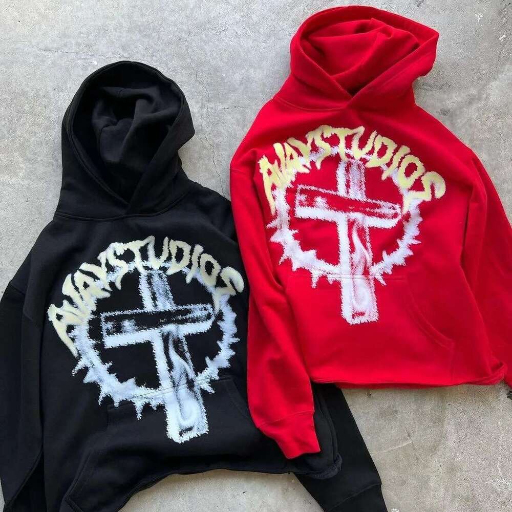 Autumn and Winter New Style Fried Street Cross Printed Unisex Design Sense Young Fashion Hoodie Sweatshirt gift for man