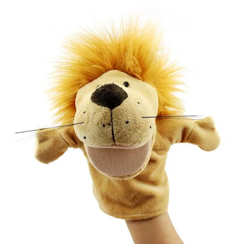 Animals Puppet Plush Toys Cute Stuffed Dolls Educational Baby Toys Lion Elephant Dinosaur Monkey Children GIfts W250306