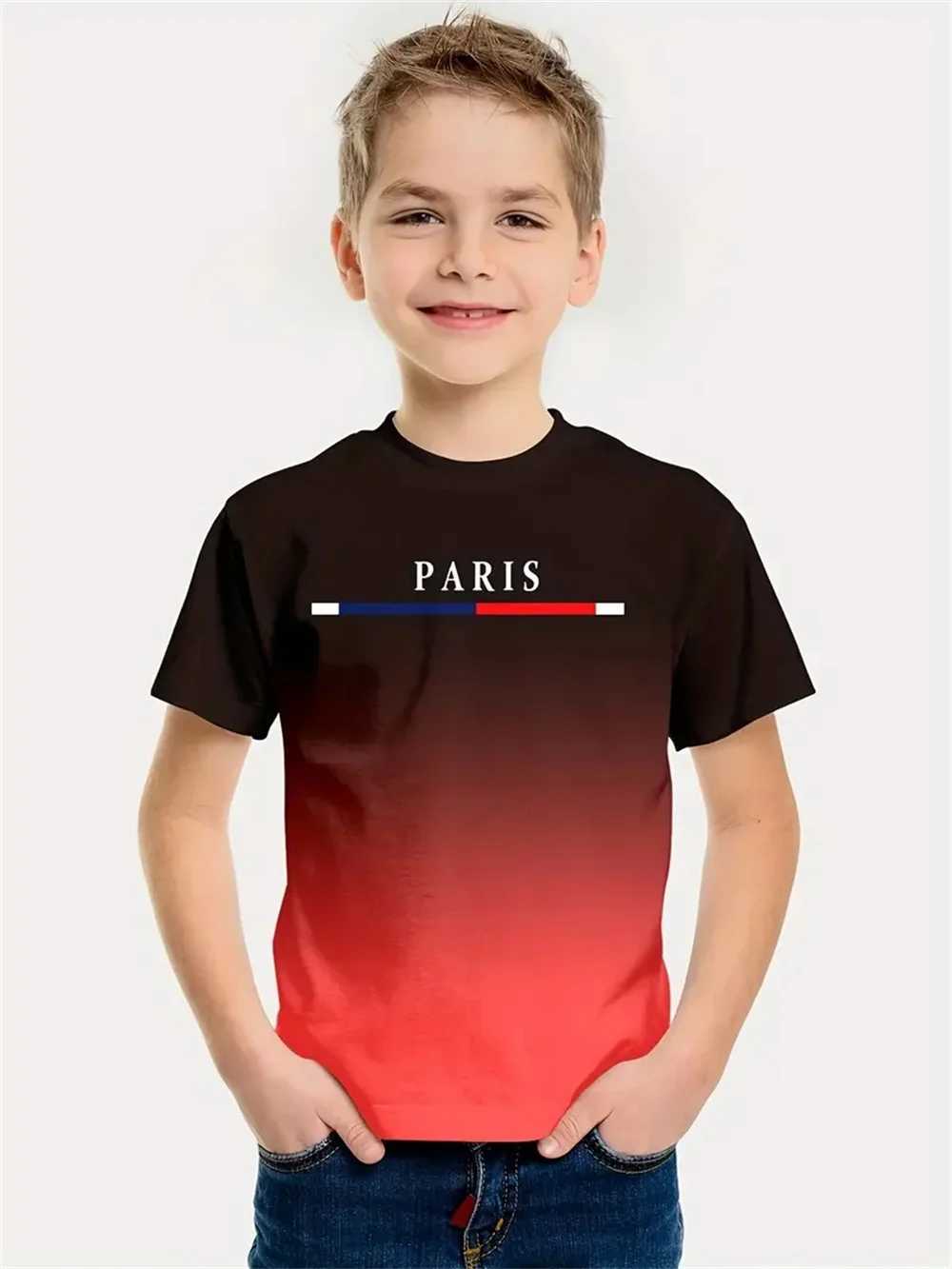 Simple Kids Boys Clothes 3d Print Tee Shirt Short Sleeve Simple Childrens Clothing Fashion T Shirt For Boys Top TeeT250306