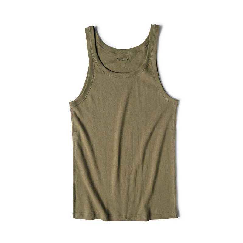 Bronson Old Fashion Thin Strap Tank Top Ribbed Cotton Sleeveless Undershirt MenT250318