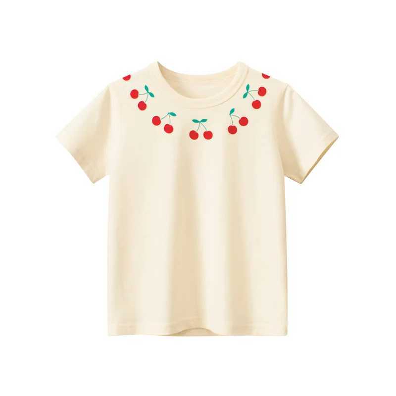 2025 Korean Summer Short Sleeve Children Girl T-shirts Printed 2-8 Years Cotton Toddler Girl Tops Kids Baby Girl Tees ClothesT250306