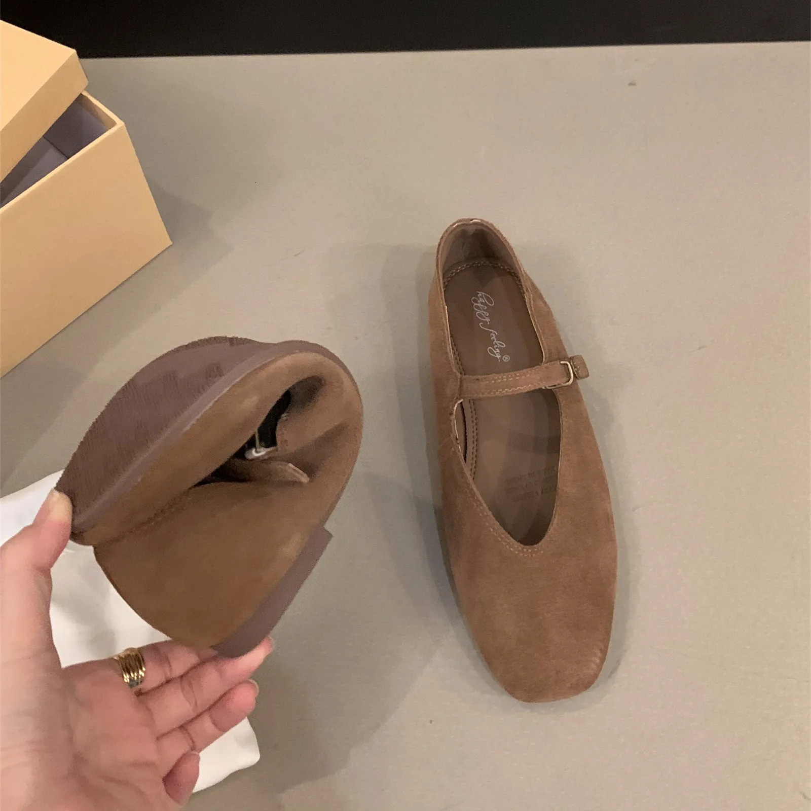 Bailamos Spring Women Flats Round Toe Shallow Slip On Ladies Casual Ballet Shoes Soft Leather Eelgant Dress Shoes 250306