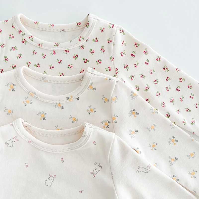 Kids Work Set Pure Cotton Cartoon Floral Boys Sleepwear Girls Loungewear Suit Children Sleep Set 1-6Y M250306