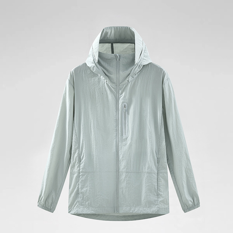 Mountain light thin sun protection clothing men women outdoor, UV resistant, and sunscreen in summer, with a cold feeling hooded jacket for cycling tr