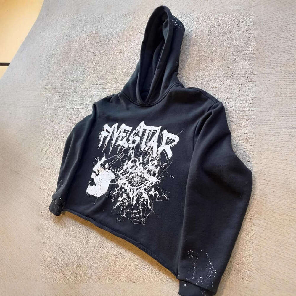Oversize hooded sweatshirt with personalized trendy patterns, heavy printing, loose and versatile street style long sleeves gift for man