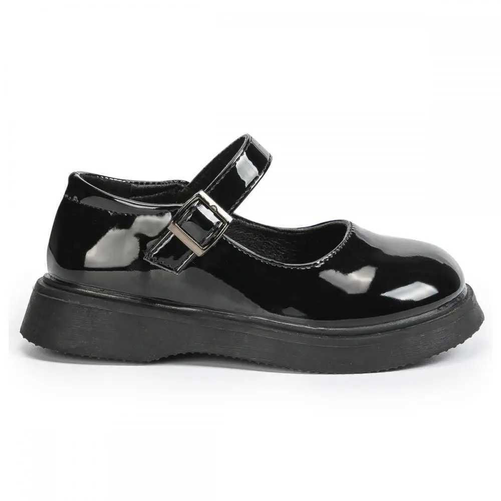 Spring Autumn Glossy Childrens Leather Shoes Fashion Campus Childrens Shoes Anti-Slip Waterproof Platform Soft ComfortableT250306