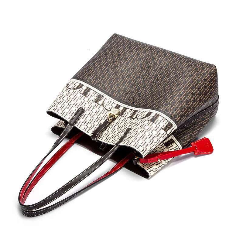 CH Alphabet Print Design Large Capacity Tote Daily Commuter Ladies Fashion Shoulder Bag Premium Versatile Leather
