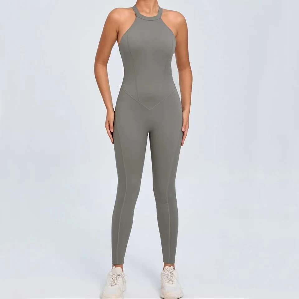 Rompers Yoga Sets Sleeveless Pants Jumpsuit For Women Fiess Gym Clothing Workout Open Back Sports Suit With Chest Pad KLMY