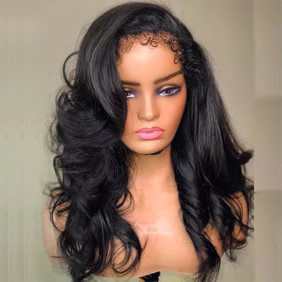 4C Curly Hairline Edge brazilian Hair full lace Wigs Body Wave 360 Lace Frontal Wigs with Curly Baby Hair 180% Glueless Lace Front Human Hair Wigs