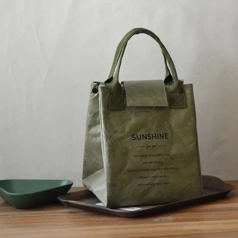 Paper Lunch Waterproof Insulation Bag Lengthen And Thicken Aluminum Foil Japanese Handbag Office Worker Student