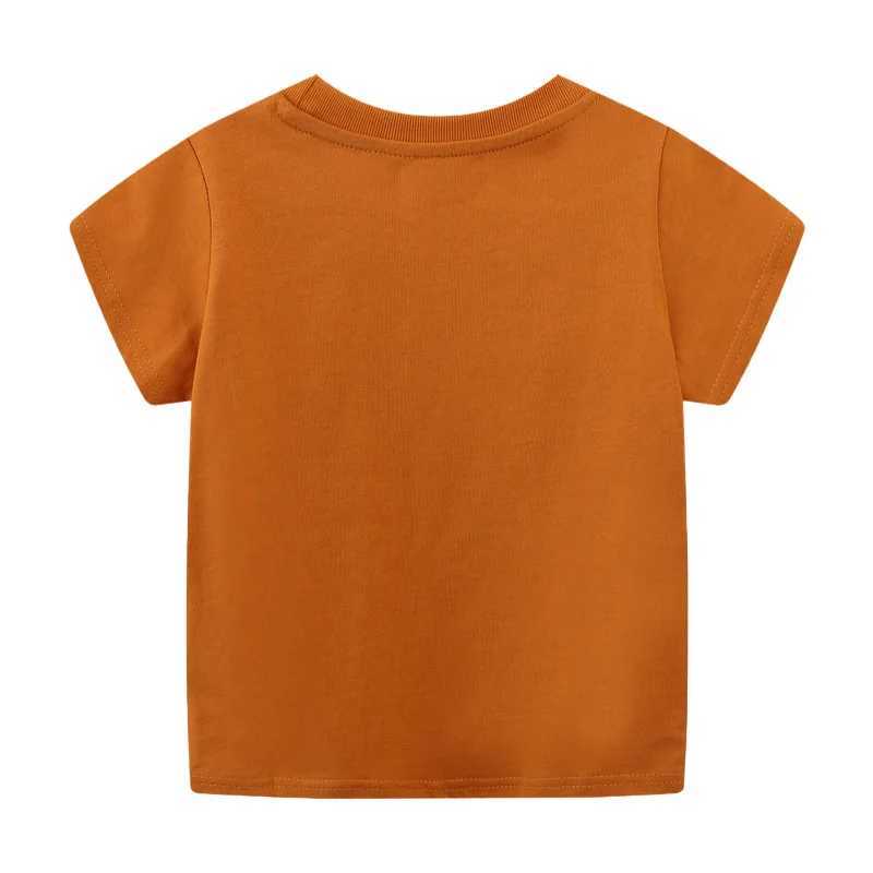 Jumping Meters 2-7T New Arrival Summer Boys Girls Tees Animals Tshirts Print Kids Tops Cotton Fashion Baby ClothingT250306
