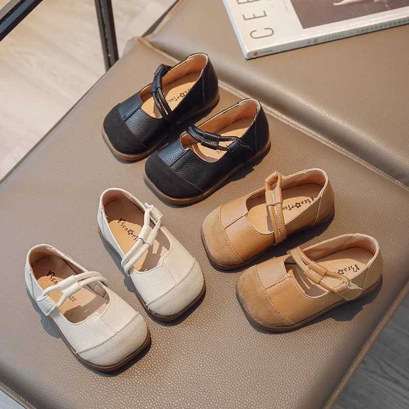 School Student Girls PU Leather Shoes Spring Autumn New Childrens Princess Soft-soled Baby Single Loafer FlatsT250306