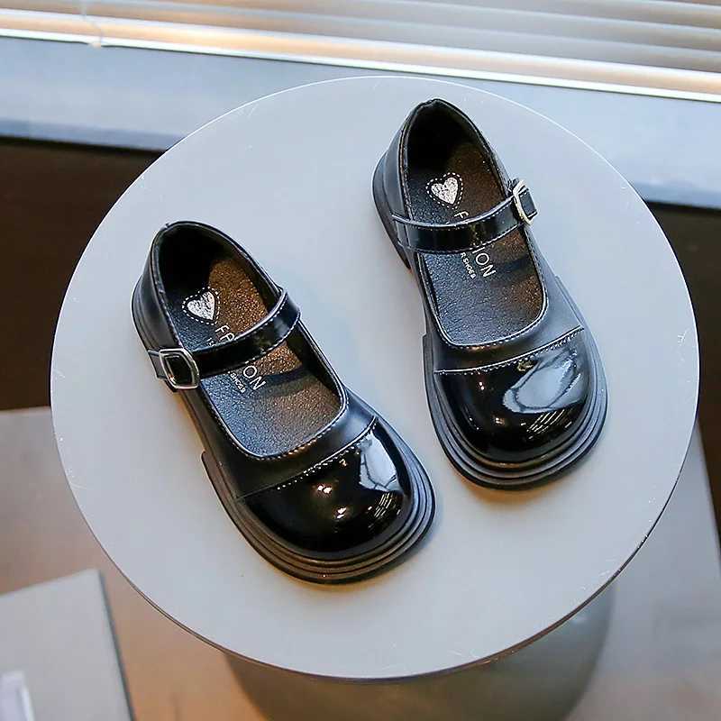 Girls Retro Elegant Mary Jane Shoes Children Spring Autumn Fashion Flats Kids Black White Back to School Uniform Dress ShoeT250306