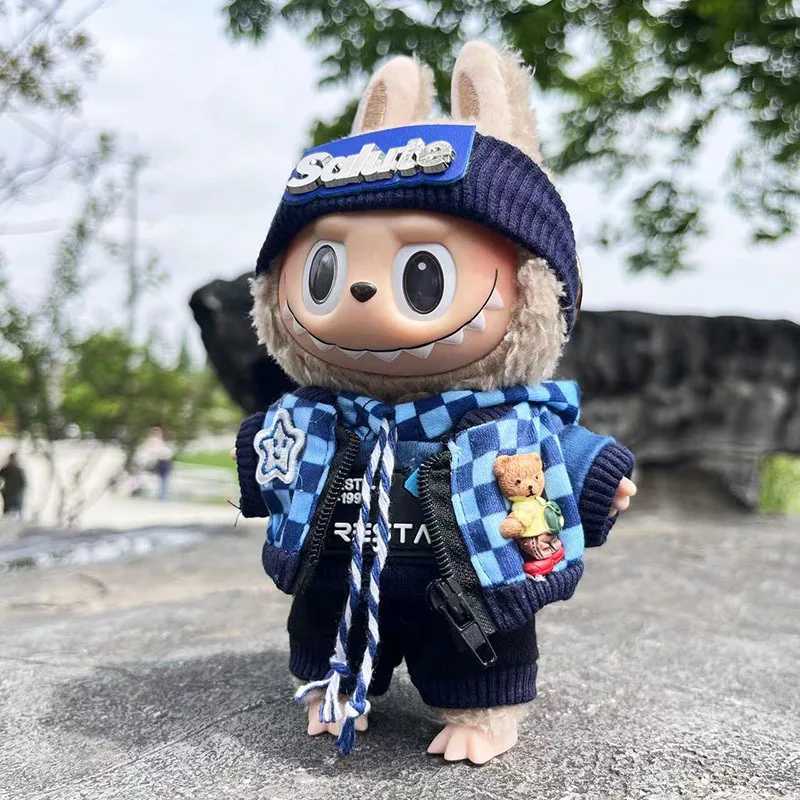 17cm Cute Mini Labubu Clothes Plush Hoodie Idol Dolls Jumpsuit Clothing Fans Overalls No Doll Accessories for Korea Kpop ExoT250307