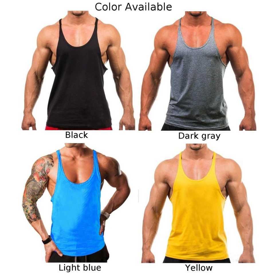 Brand New Plain Tank Top Men Bodybuilding Singlet Gyms Stringer Sleeveless Shirt Blank Fitness Clothing Sportwear Muscle VestT250318