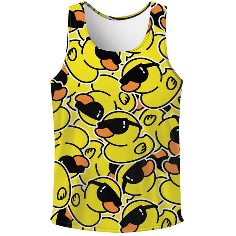 Funny Duck 3D Print Tank Tops Mens Fashion Streetwear Vest Oversized Sleeveless Tank Top Bodybuilding Fitness Gym Man ClothingT250318