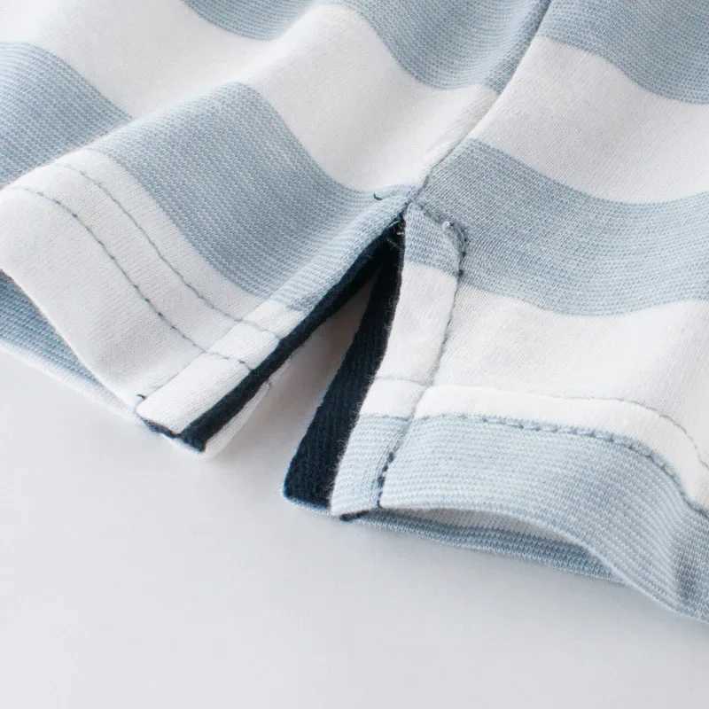2025 Summer Clothes Boys T Shirt Striped Girls Kids Children Tops Cotton Clothing Short Sleeves T-Shirt Tee Brand Dropship 2-10YT250306