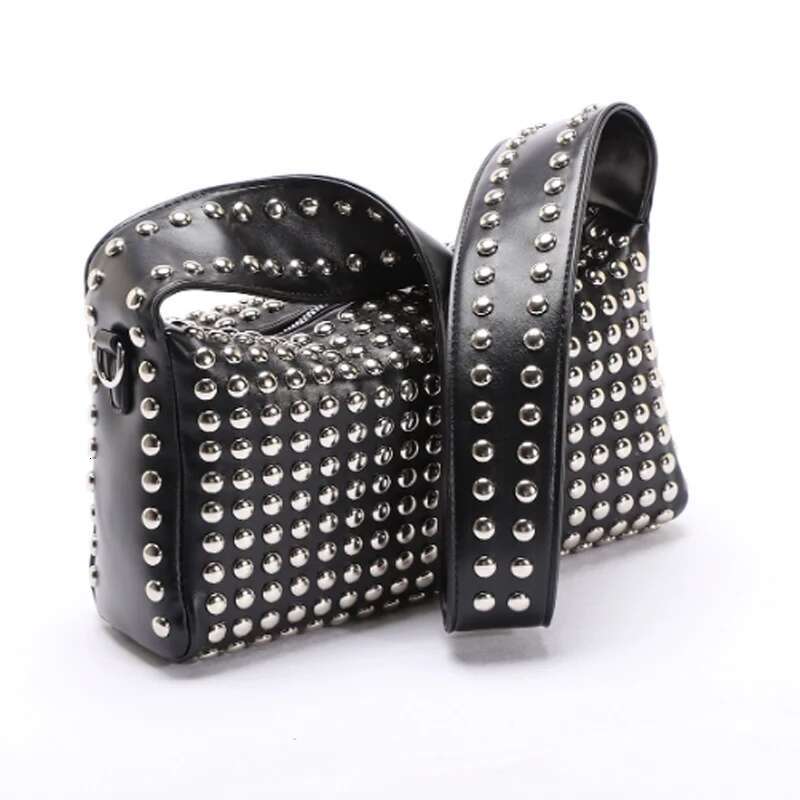 New Women's Punk Style Double-Sided Rivet Inlaid Armpit Fashion Shoulder Bag