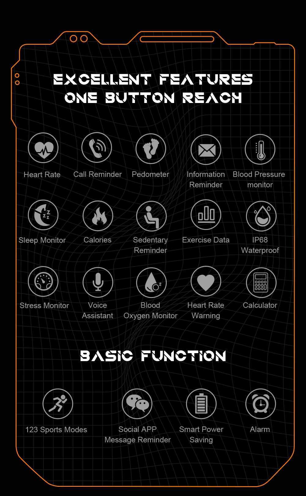 CUBOT C20 Pro SmartWatch 1.83-inch IP68 Waterproof Sport Watch for Men Heart Rate Fitness Tracker 24H Health Monitor Phone Call O250306