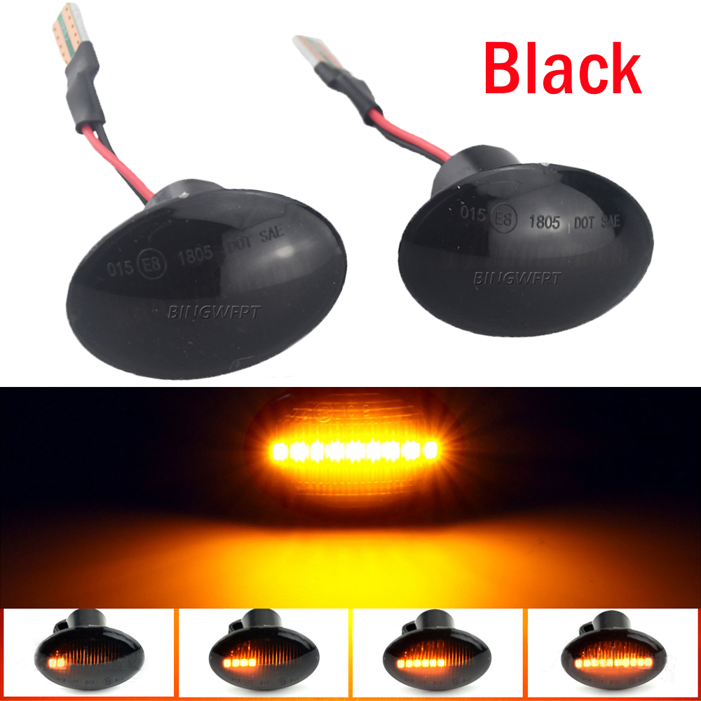 2PCS Side Marker Light Flashing For Abarth 500 595 695 LED Dynamic Turn Signal For FIAT 500 500C 500L