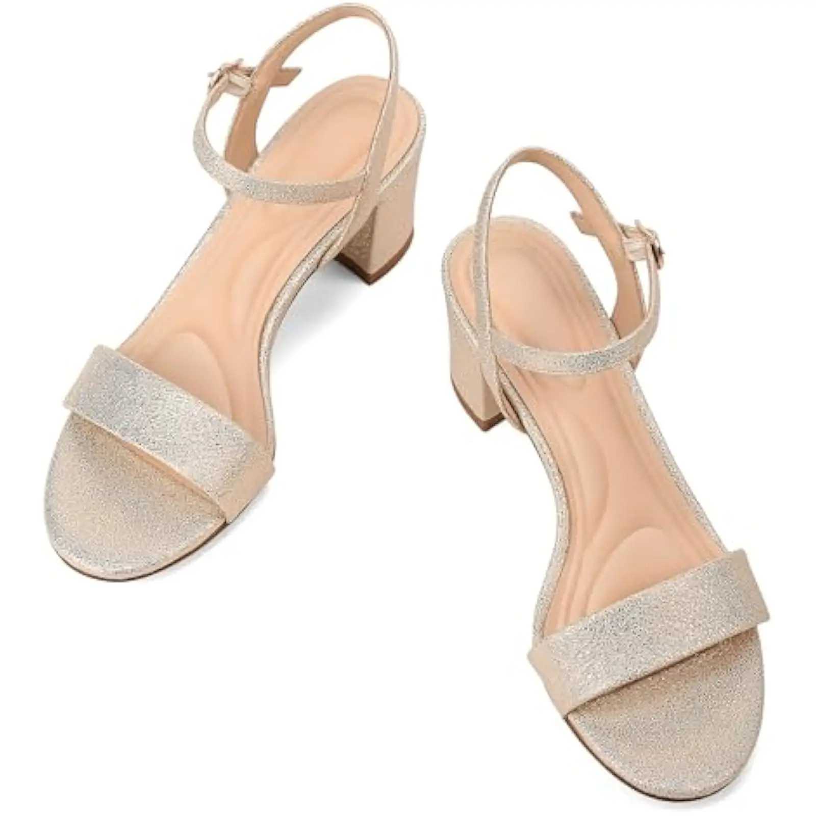 Gold Low Chunky Heel Pumps Sier Open Toe Sandals for Wen Elegant Wedding H for Prs and Parties Y250306