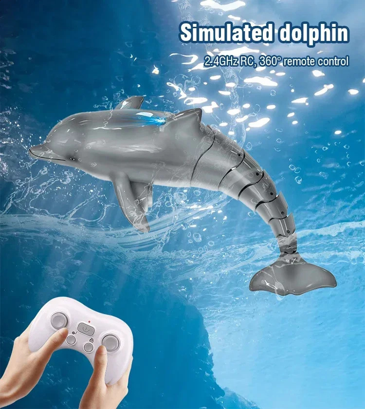 Smart Rc Dolphin Whale Remote Controlled Boat Ship Submarine Robots Fish Pool Waterproof Electric Toys for Kids Boys Children 250305