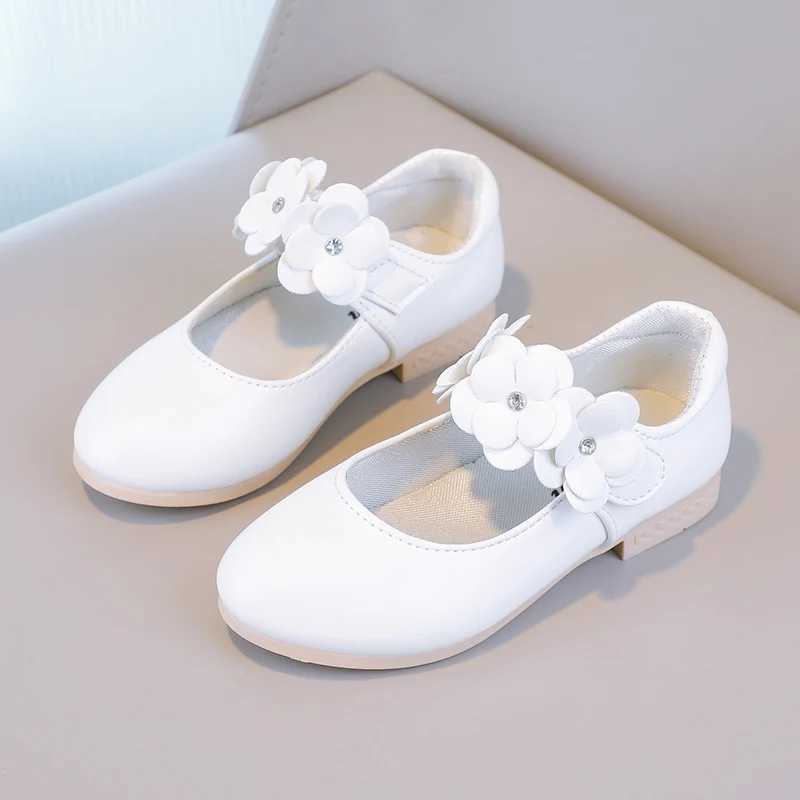 Autumn Girls Mary Janes Appliques Low Heel Beautiful Kids Princess Shoe Three Colors Pointed Toe Breathable Children Shoe 26-36T250306