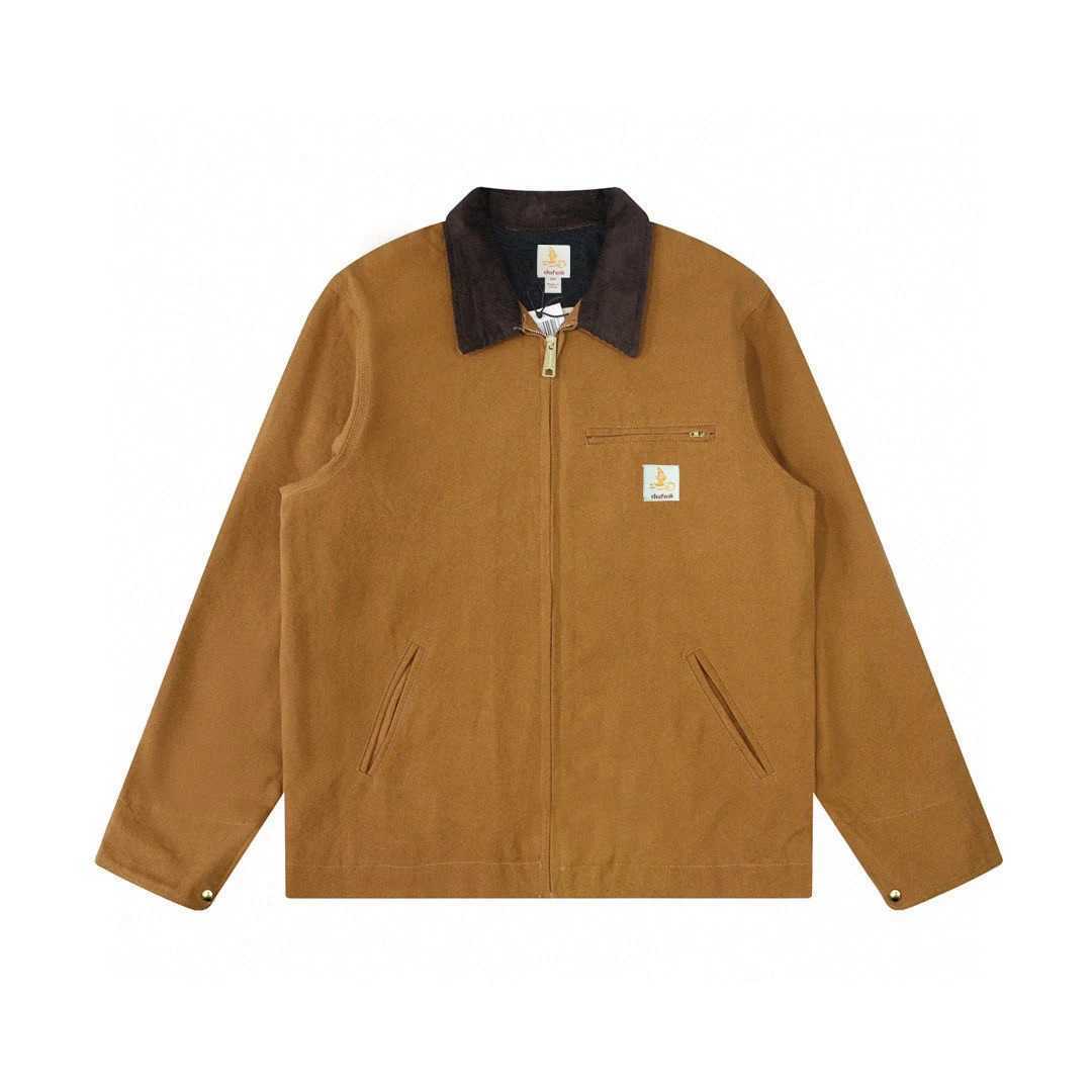 Heavyweight US size thick spring men canvas work jacket with mesh liningT250306