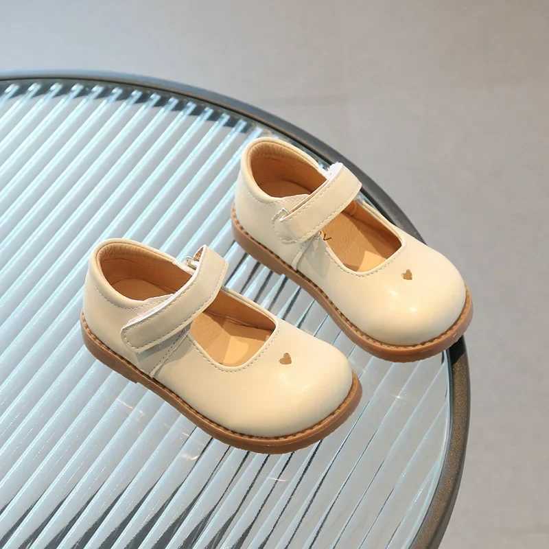 Girls Shoes 2024 Spring Autumn Children School Shoes Girls Mary Janes Flats Toddler Soft PU Leather Shoes For Girl Brown BlackT250306