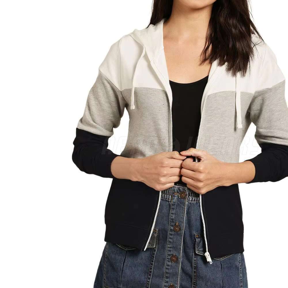 Long Sleeves Hot Sale High Quality Contrast Color Women Hoodies