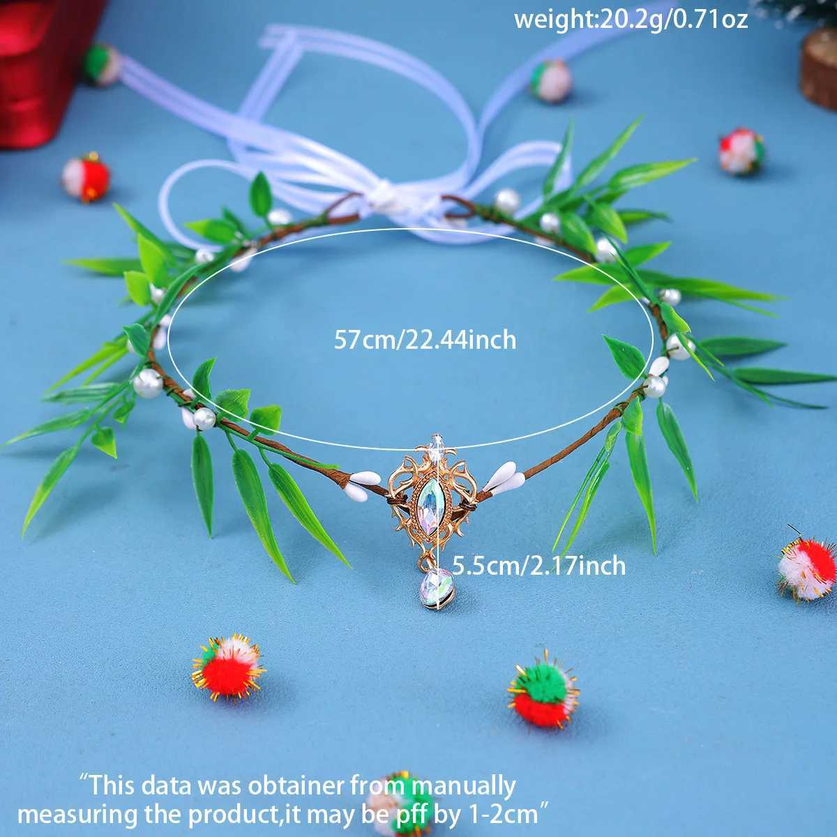 Retro Elf Costume Accessories Woven Forest Garland Judge Eyebrow Pendant Role-playing Party Elf Accessory X250306