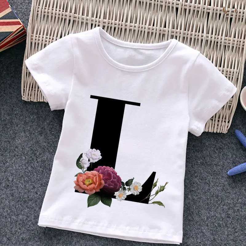Alphabet Kids Baby Fashion Childrens Printed T-shirt Short Sleeve Clothes Boys and Girls Round Neck Letter Print T-shirtT250306