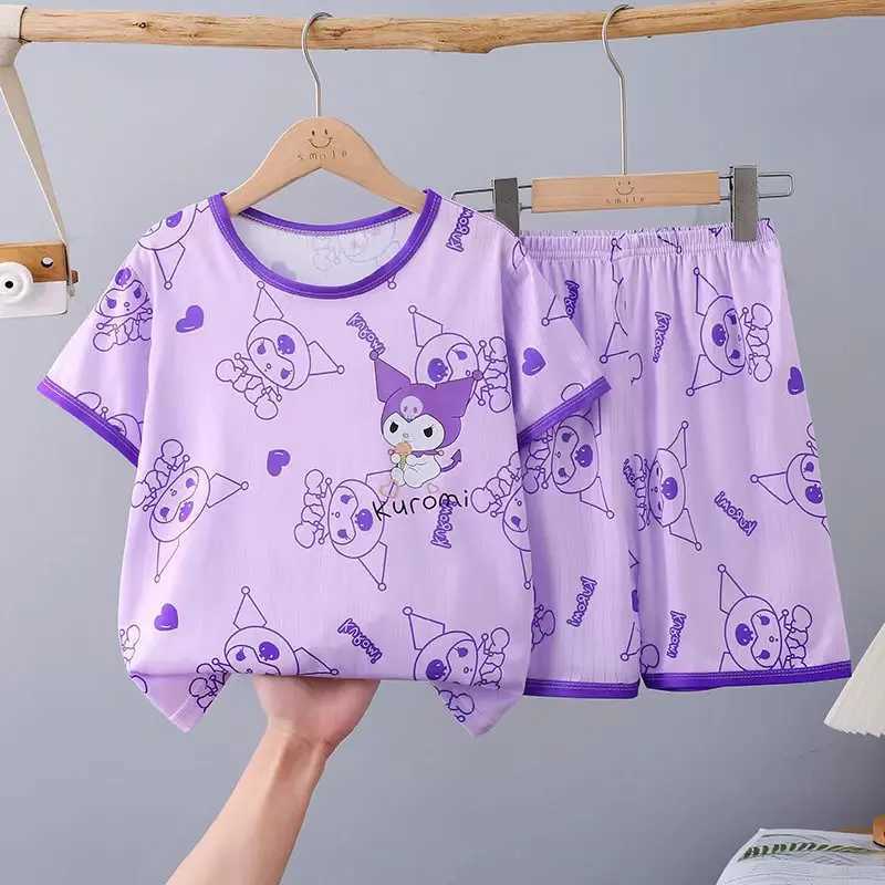Childrens Pajamas Spring And Summer Short Sleeved Shorts Loose And Thin Medium And Large Childrens Home Clothing Set M250306