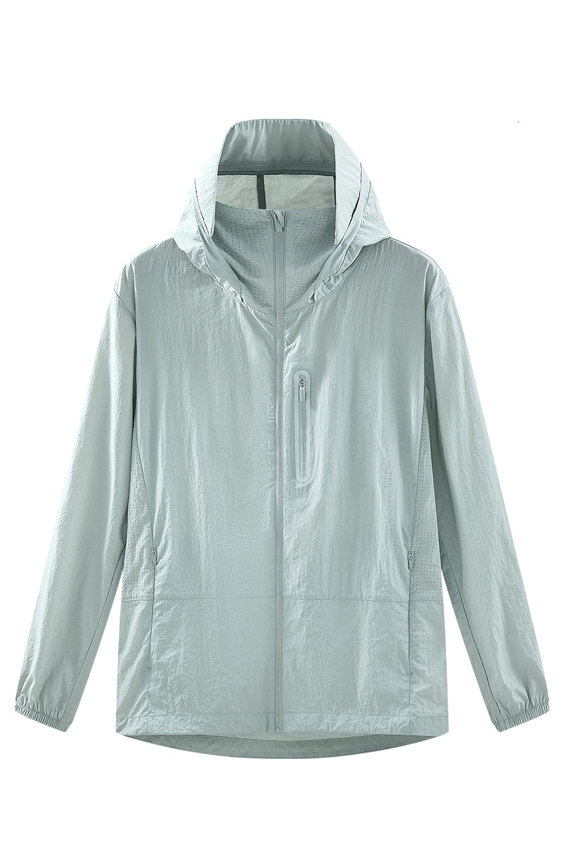Mountain light thin sun protection clothing men women outdoor, UV resistant, and sunscreen in summer, with a cold feeling hooded jacket for cycling tr