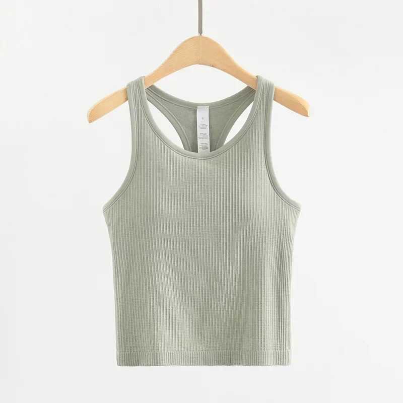 Dupe Yoga Tank Tops Women Fitness Sleeveless Cami Sports Shirts Slim Ribbed Running Gym Crop Vest Built In Bra TopT250318