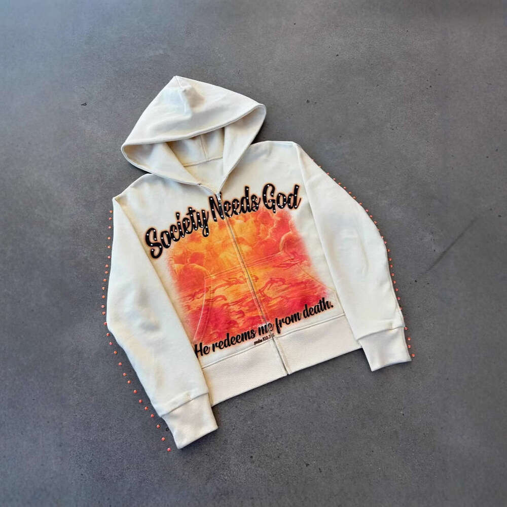 Street hip-hop style printed new loose and casual design, high-street niche hoodie sweatshirt