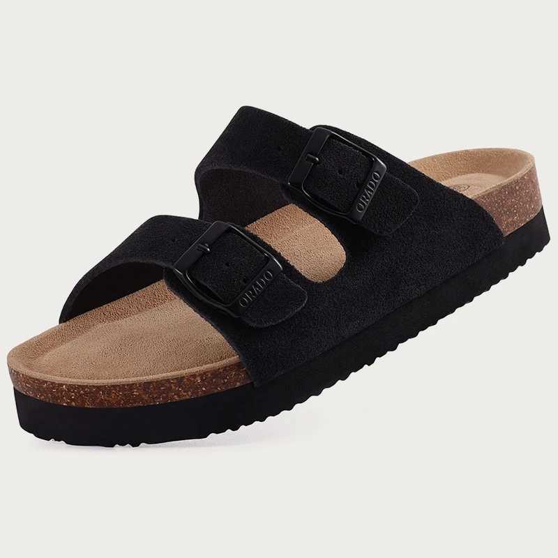 Kidmi Men Clogs Summer Mens Sandal Cork Clog Slippers New Unisex Mules Outdoor Platform Antiskid House Sandals With BuckleC250306