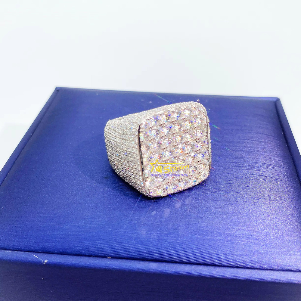 Bling Jewelry Wholesale Hip Hop Vvs Moissanite Lab Diamond Men Iced Out Ring