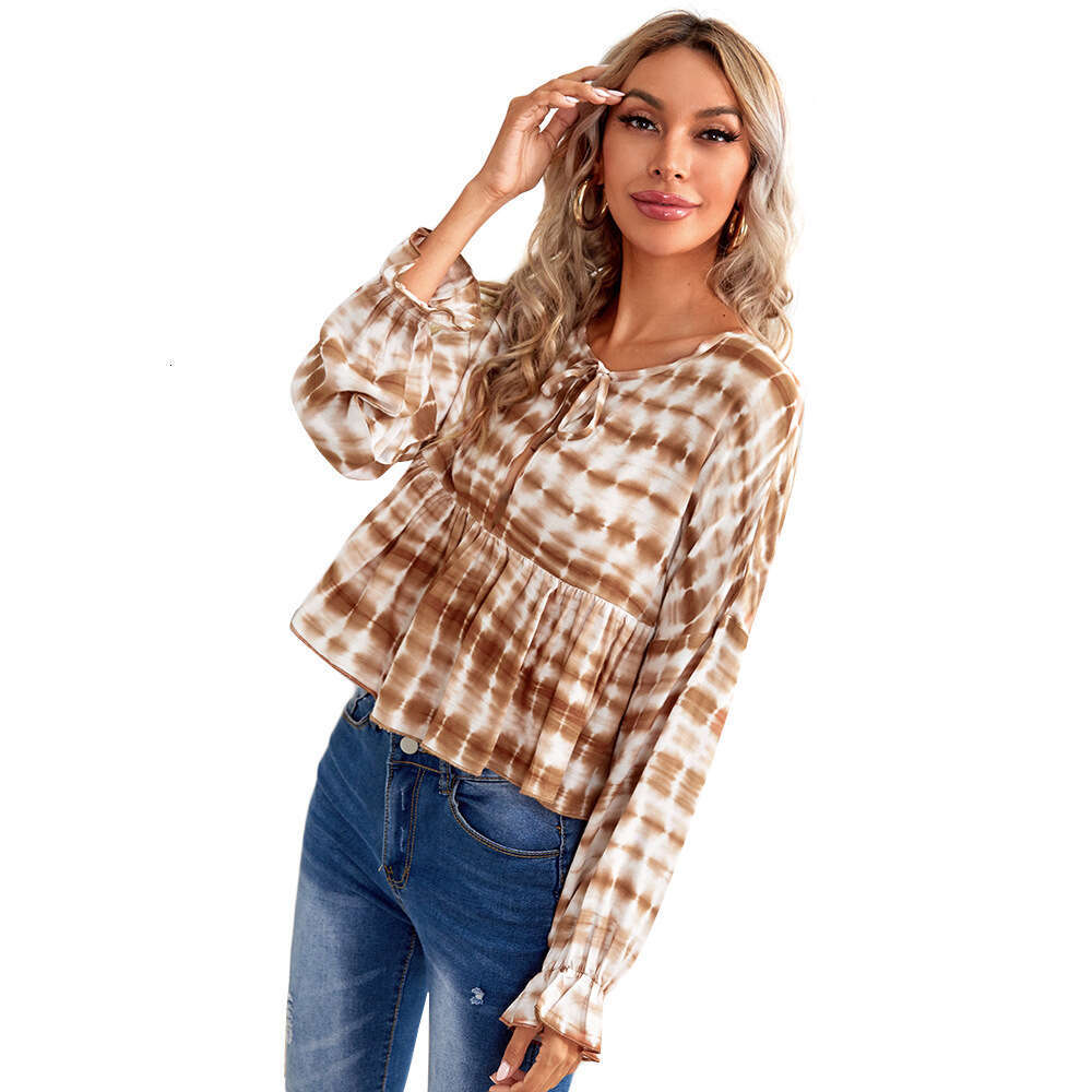 Spring/Summer Loose Bohemian Sexy Hollow Strap Long Sleeve Women's Shirt Top KLMY