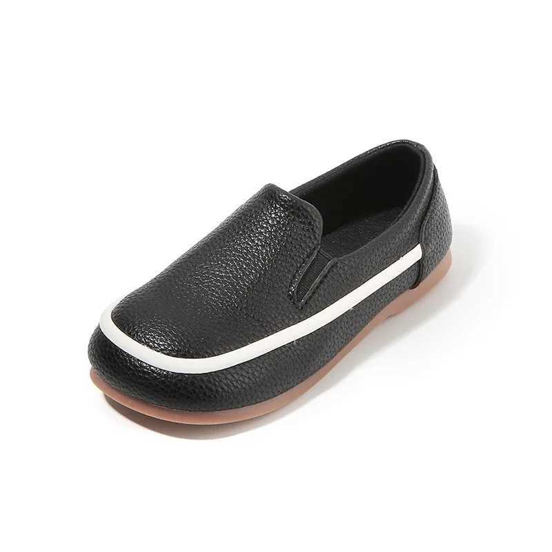 Spring Autumn Kids Shoes Boys Loafers Soft PU Leather Children Slip-on Casual Shoes For Boy Brown White BlackT250306