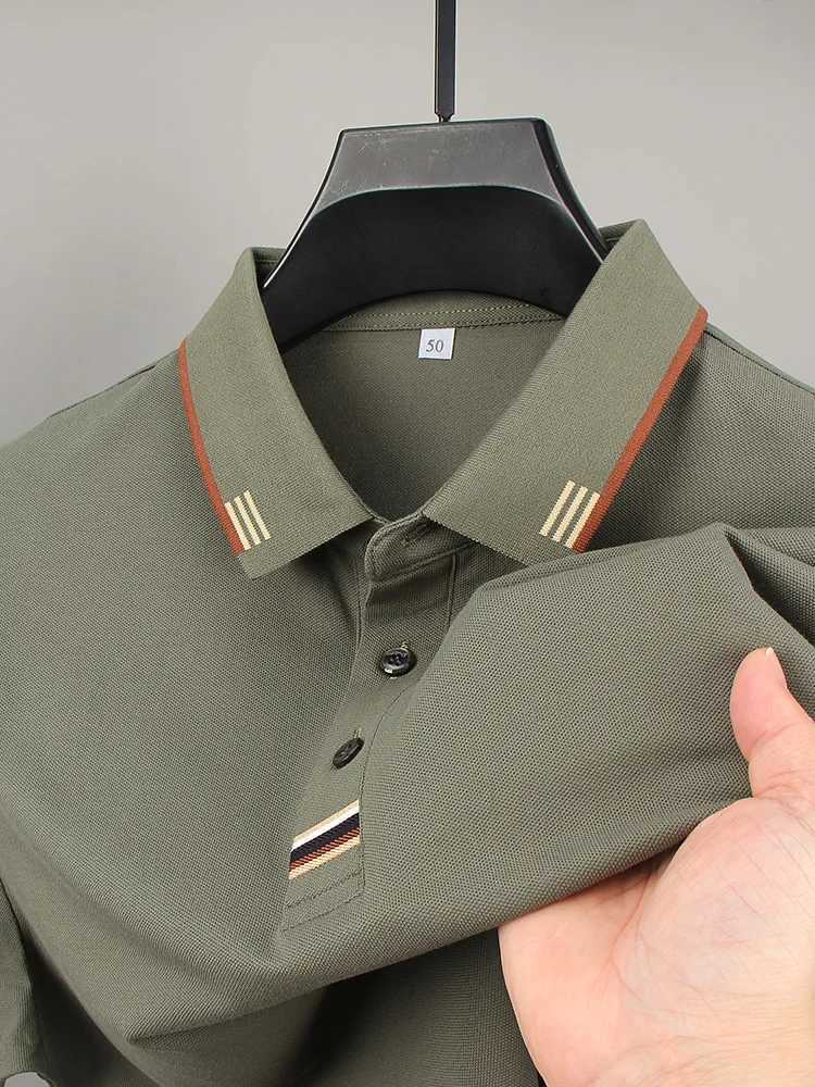 luxury Mens short sleeved T-shirt designer summer lapel business casual high-end mens polo shirt pure cotton New Korean top X250306