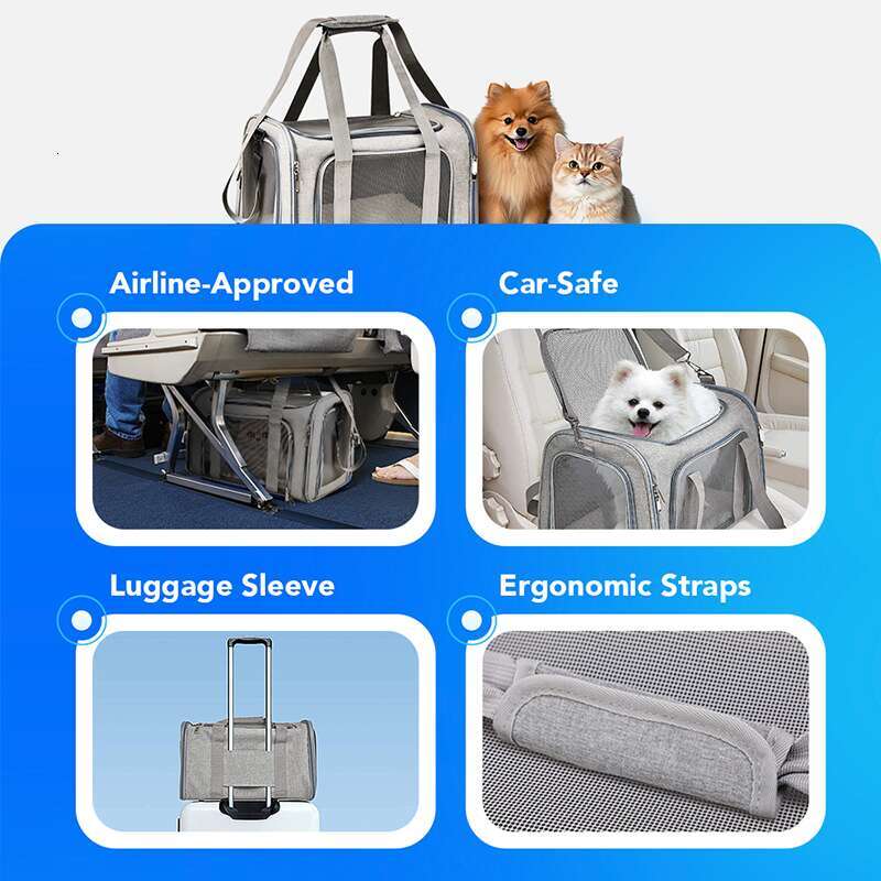 DHpet Pet Bag Portable Bag For Going Out Foldable Hand-held Cat Bag With Large Capacity For Two Small Pets To Go Out Bag Cat Bag